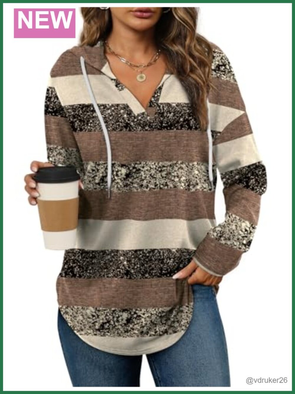 Womens V Neck Oversized Hoodie Pullover Long Sleeve Loose Fit Sweatshirt